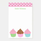 Polka Dot Cupcakes Personalisiert Post-it Notepad Klebezettel (Vorderseite)