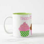 Polka Dot Cupcakes Personalisierte Mug Zweifarbige Tasse (Links)