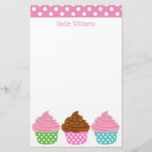 Polka Dot Cupcakes Personalisierte Stationierung Briefpapier (Vorderseite)