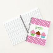 Polka Dot Cupcakes Personalisiertes SpiralNotebook Notizblock (Innenseite)
