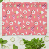 Polka Dot Cups Cakes Donuts Lemons Grapefruits Geschirrtuch (Gefaltet)