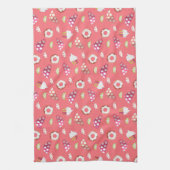 Polka Dot Cups Cakes Donuts Lemons Grapefruits Geschirrtuch (Vertikal)