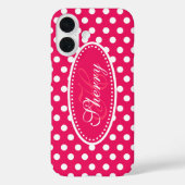 Polka dot custom red pink white Case-Mate iPhone hülle (Rückseite)