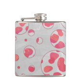 Polka Dot Dalmatiner Rosa und Weiß Flachmann (Vorderseite)