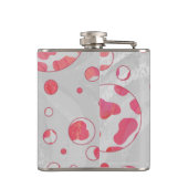 Polka Dot Dalmatiner Rosa und Weiß Flachmann (Rückseite)