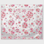 Polka Dot Dalmatiner Rosa und Weiß Geschenkpapier (Flach)