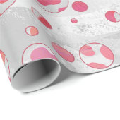 Polka Dot Dalmatiner Rosa und Weiß Geschenkpapier (Rolleneckpunkt)