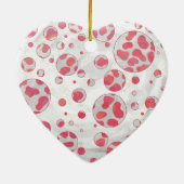 Polka Dot Dalmatiner Rosa und Weiß Keramik Ornament (Hinten)