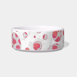 Polka Dot Dalmatiner Rosa und Weiß Napf