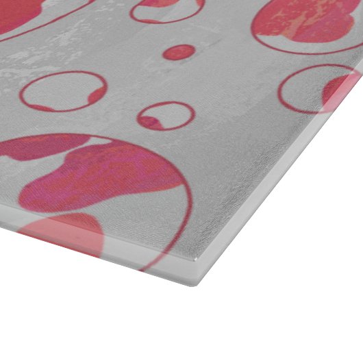 Polka Dot Dalmatiner Rosa und Weiß Schneidebrett (Ecke)