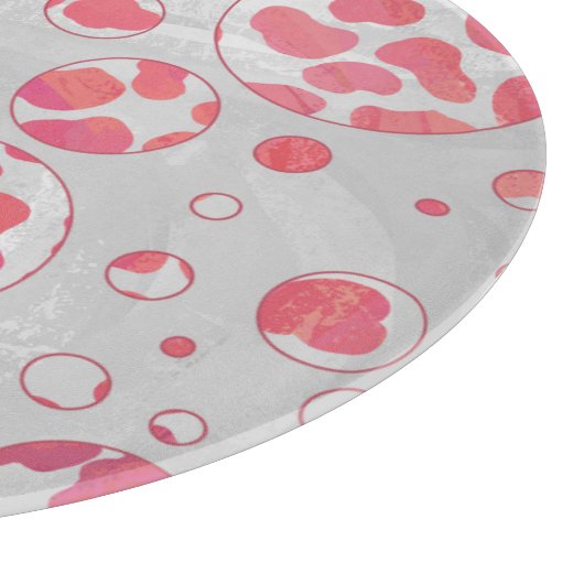 Polka Dot Dalmatiner Rosa und Weiß Schneidebrett (Ecke)