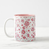 Polka Dot Dalmatiner Rosa und Weiß Zweifarbige Tasse (Links)