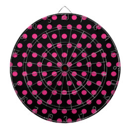 Polka Dot Dartboard (Schwarz & Neon Pink) Dartscheibe