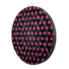 Polka Dot Dartboard (Schwarz & Neon Pink) Dartscheibe
