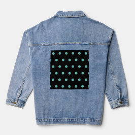 Polka Dot Denim Jacket (Black & Aqua) Jeansjacke
