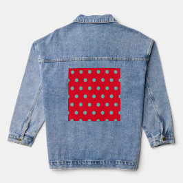 Polka Dot Denim Jacket (Red & Aqua) Jeansjacke