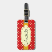 Polka Dot Design Luggage Tags Gepäckanhänger (Vorderseite vertikal)