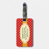 Polka Dot Design Luggage Tags Gepäckanhänger (Rückseite vertikal)