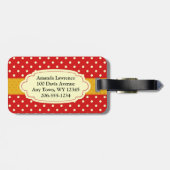Polka Dot Design Luggage Tags Gepäckanhänger (Rückseite horizontal)