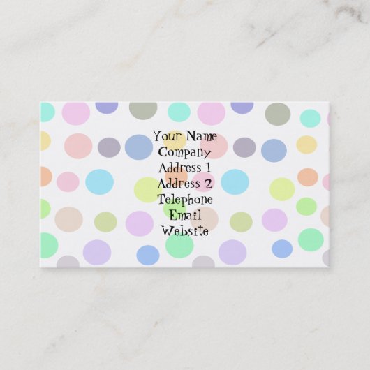 Polka Dot Design Visitenkarte (Vorderseite)