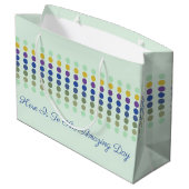 Polka Dot Designed Große Geschenktüte (Rückseite Schrägansicht)