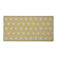 Polka Dot Desk Mat (Gold & Pastellpink)