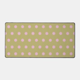 Polka Dot Desk Mat (Gold & Pastellpink) Schreibtischunterlage
