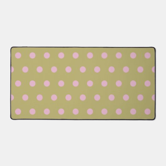 Polka Dot Desk Mat (Gold & Pastellpink) Schreibtischunterlage (Vorderseite)