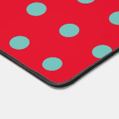 Polka Dot Desk Mat (Red & Aqua) Schreibtischunterlage (Ecke)