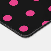 Polka Dot Desk Mat (Schwarz & Neon Pink) Schreibtischunterlage (Ecke)