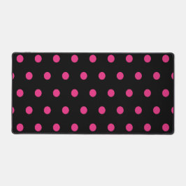 Polka Dot Desk Mat (Schwarz & Neon Pink) Schreibtischunterlage