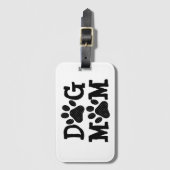 Polka Dot DOG MAMA Pawprints Gepäckanhänger (Vorderseite Vertikal)