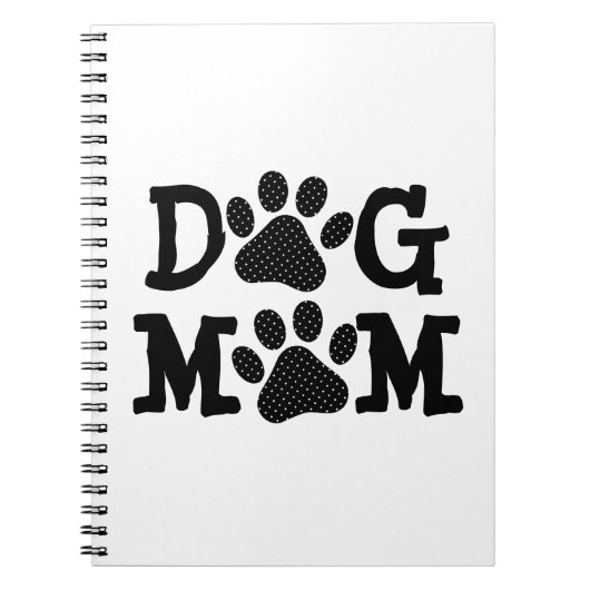 Polka Dot DOG MAMA Pawprints Notizblock (Vorderseite)