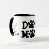 Polka Dot DOG MAMA Pawprints Tasse (Vorderseite Links)