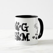 Polka Dot DOG MAMA Pawprints Tasse (VorderseiteRechts)