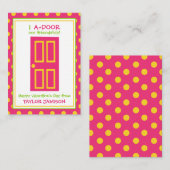 Polka Dot Door Personalisiert Valentinskarte Mitteilungskarte (Vorne/Hinten)
