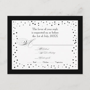 Polka Dot Dots Scallop Lace Swirl Blüh Wedding RSVP Karte