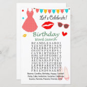 Polka dot dress Birthday Word Search Game (Vorne/Hinten)