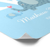 Polka Dot Elephant Initial Monogram Kinderzimmer P Poster (Ecke)