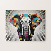 Polka Dot Elephant Moderner Spaß Puzzle (Horizontal)