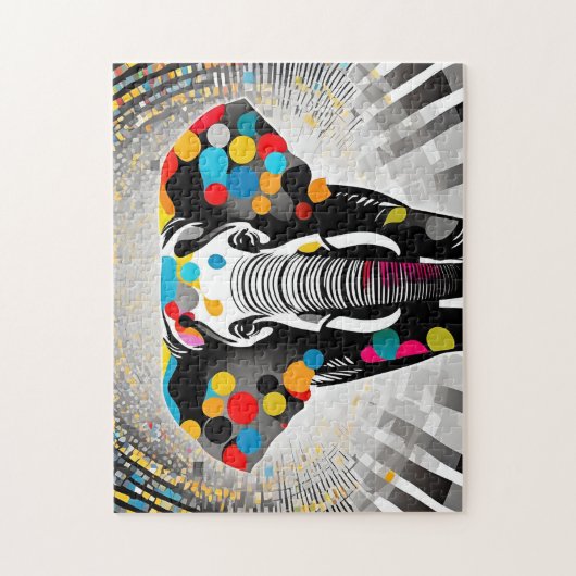 Polka Dot Elephant Moderner Spaß Puzzle (Vertikal)