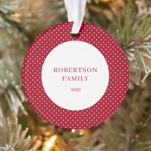 Polka Dot Familienname Ornament (Baum)