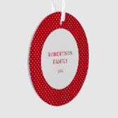 Polka Dot Familienname Ornament (Vorderseite)