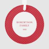 Polka Dot Familienname Ornament (Rückseite)