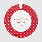 Polka Dot Familienname Ornament (Vorderseite)