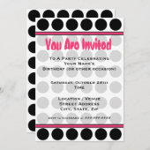 Polka Dot Fashion Einladung (Vorne/Hinten)