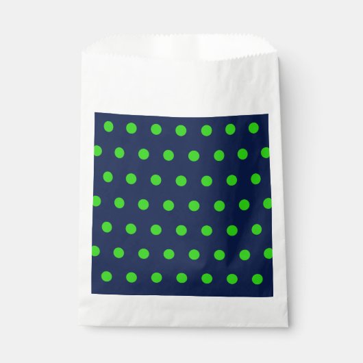 Polka Dot favorit Bags (Navy Blue & Lime Green) Geschenktütchen (Vorderseite)