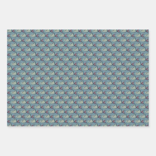 Polka Dot Fish Pattern Geschenkpapier Set (Vorderseite)