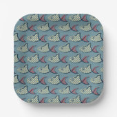 Polka Dot Fish Pattern Pappteller (Vorderseite)