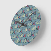 Polka Dot Fish Pattern Runde Wanduhr (Winkel)
